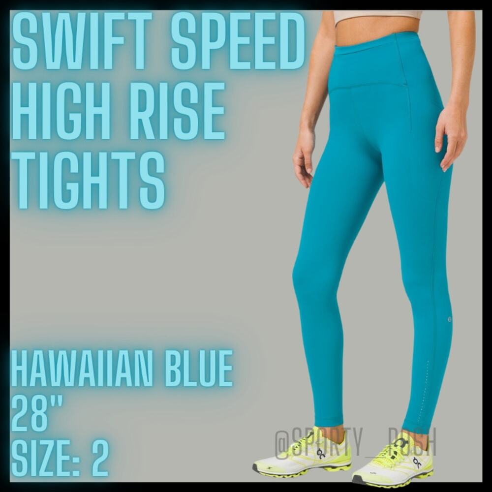NWT Hawaiian Blue lululemon Swift Speed HR Tight 28" Sz 2
